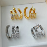 Pave zircon hoop earrings