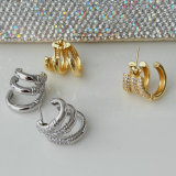 Pave zircon hoop earrings