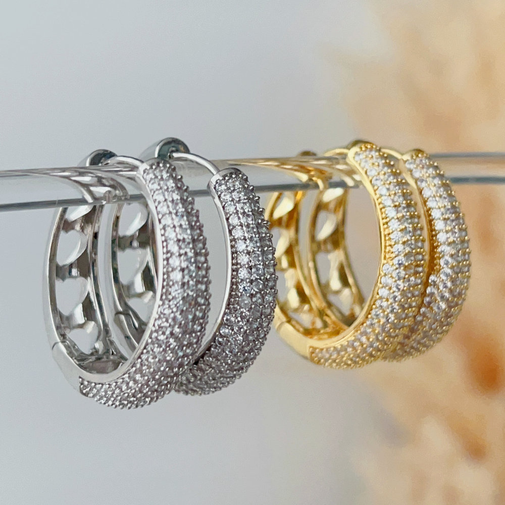 Pave chunky zircon hoop