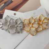 Pave zircon chunky flower earrings