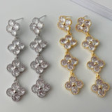 Pave clover earrings