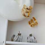 Pave zircon hoop earrings