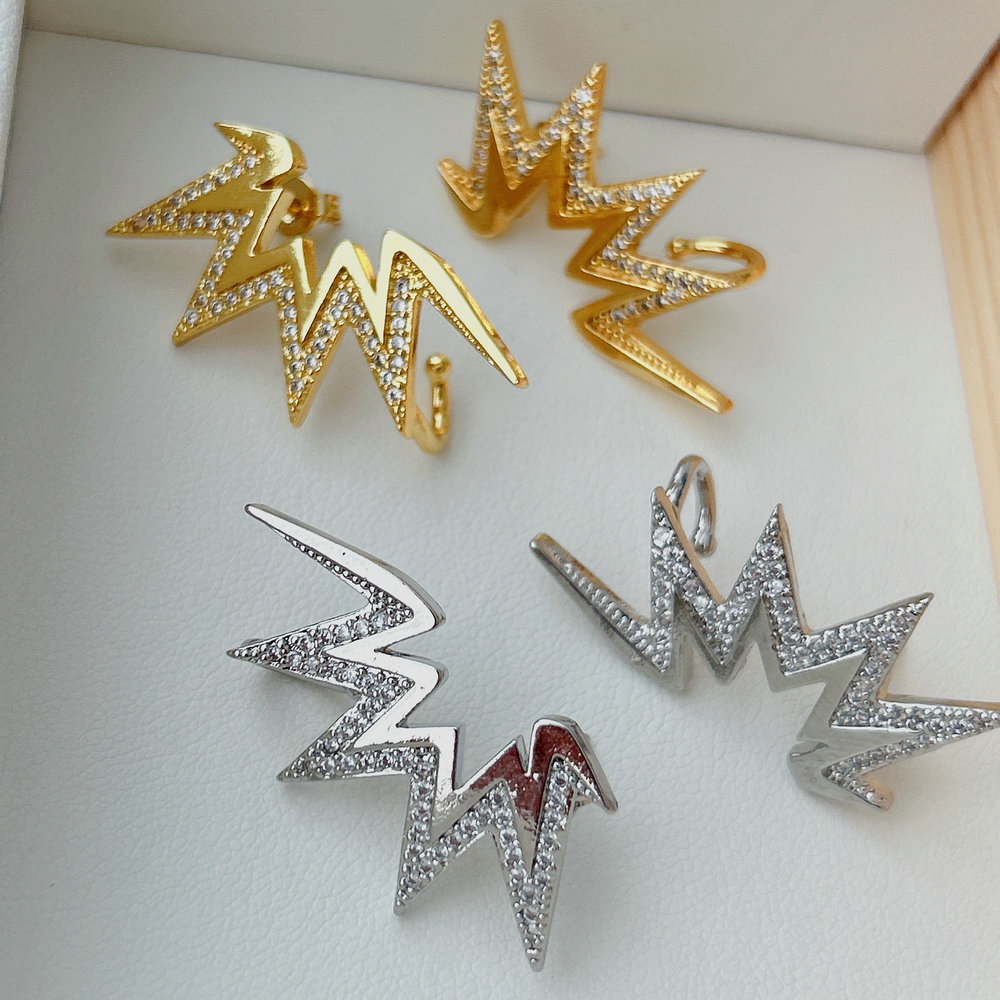 Pave star earrings