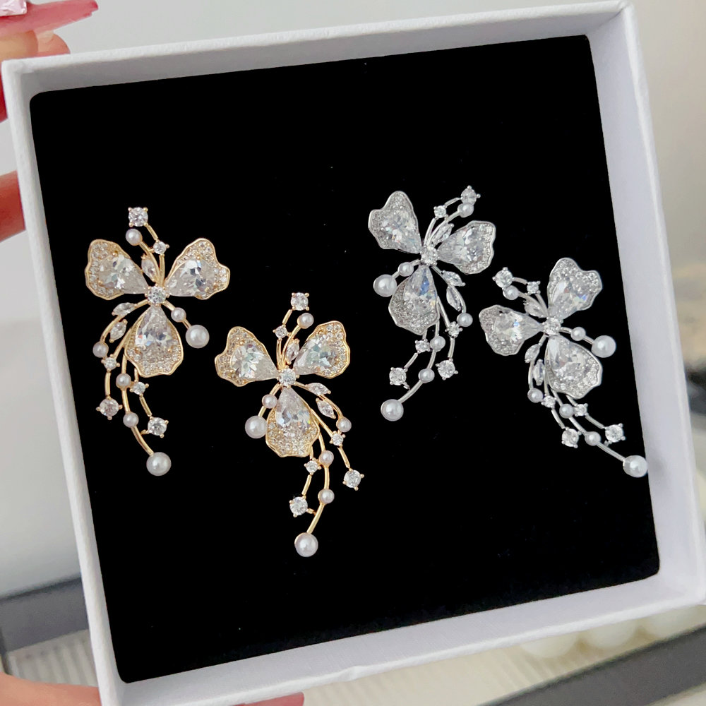 Pave butterfly earrings