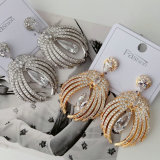 Pave wing charm earrings