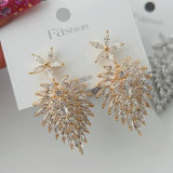 Pave leaf earrings