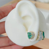 Pave heart earrings