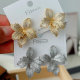 Pave flower earrings