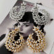 Pave zircon leaf earrings