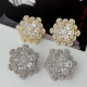 Pave flower zircon earrings