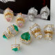 Pave heart earrings
