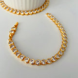Pave zircon heart bangle