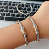 Pave cross bangle