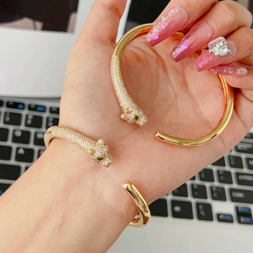 Pave tiger bangle