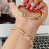 Pave tiger bangle