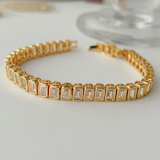 Pave zircon square bracelet