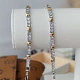Pave heart tennis bracelet