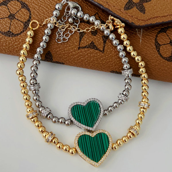 Green heart bracelet