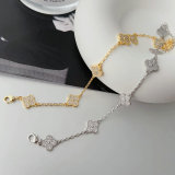Pave zircon clover bracelet