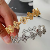 Pave clover bangle