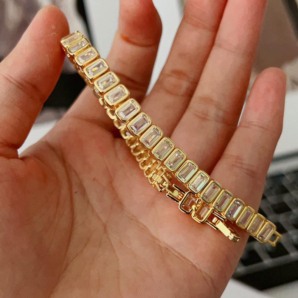 Pave zircon square bracelet