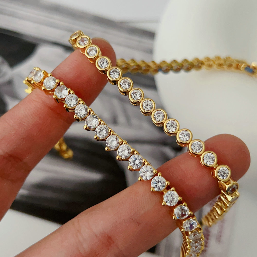 Pave tennise chain bracelet