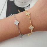 Pave zircon clover bracelet