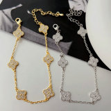 Pave zircon clover bracelet