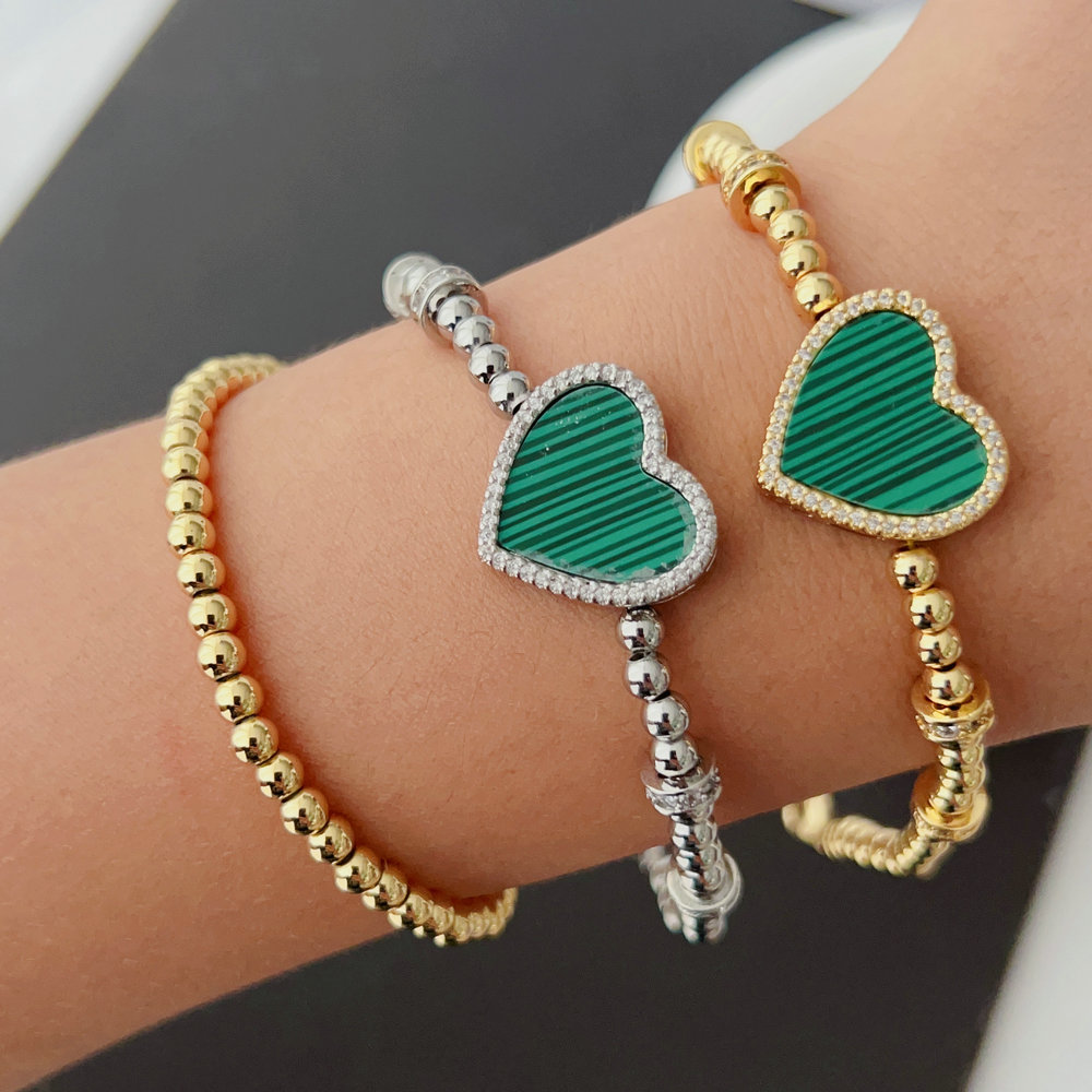 Green heart bracelet