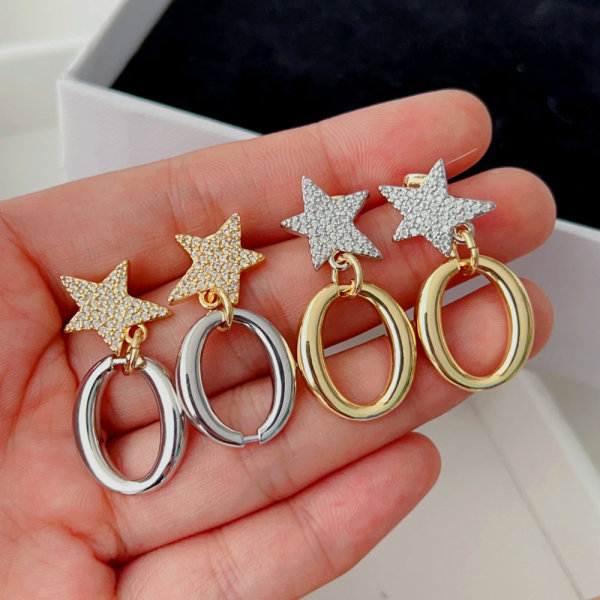 Pave star earrings