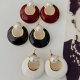 Enamel pearl earrings