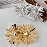 Chunky metal flower earrings