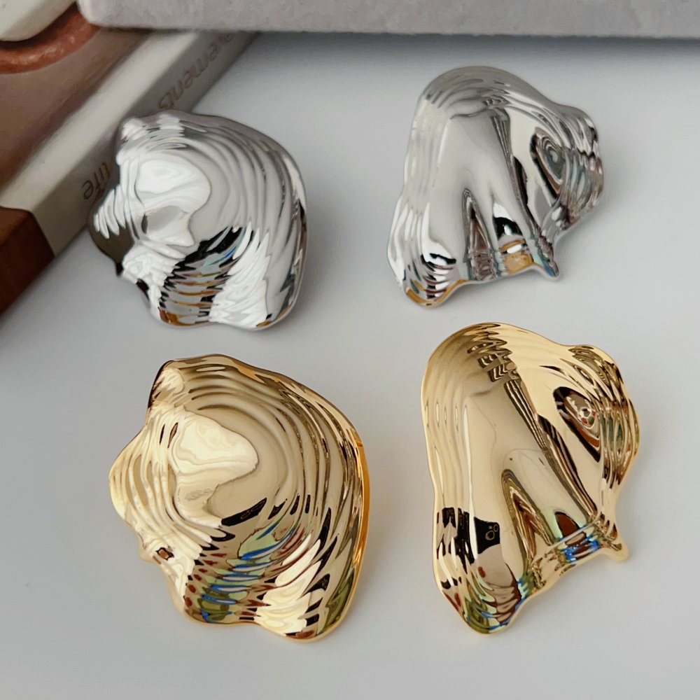 Lotus Leaf Metal Earrings