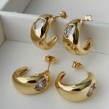 Pave heart hoop
