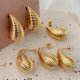 Metal water drop earrings