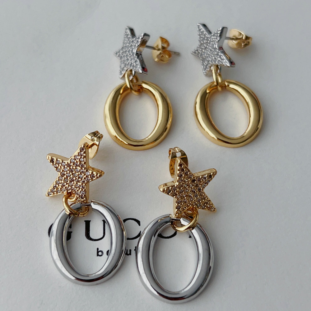 Pave star earrings
