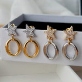 Pave star earrings