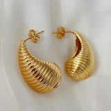 Metal water drop earrings