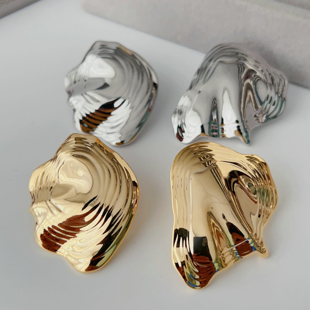 Lotus Leaf Metal Earrings