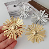 Chunky metal flower earrings