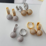 Pave zircon ball drop earrings