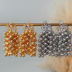 Metal ball tassel earrings