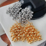 Metal ball tassel earrings