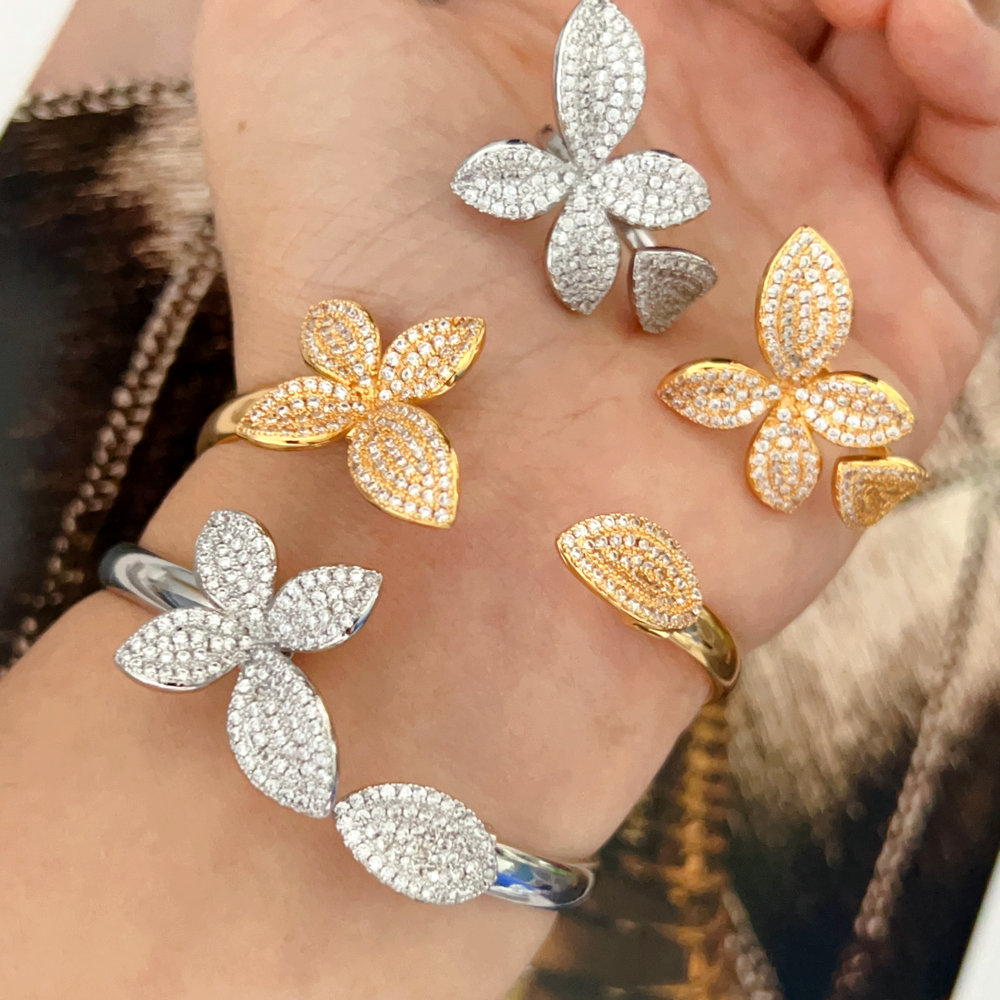 Butterfly set bangle with ring