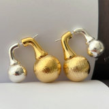 Gold ball earrings