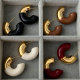 Half enamel half gold chunky hoop