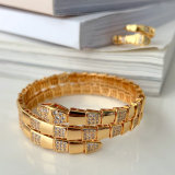 Pave snake bangle set with ring