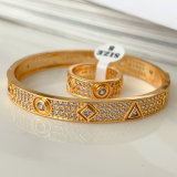 Pave zircon set bangle with ring
