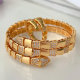 Pave snake bangle set with ring