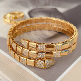 Pave snake bangle set with ring